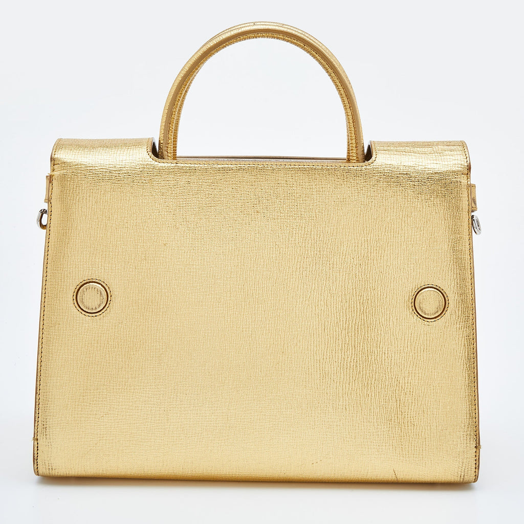 DIOR Metallic Gold Leather Medium ever Bag