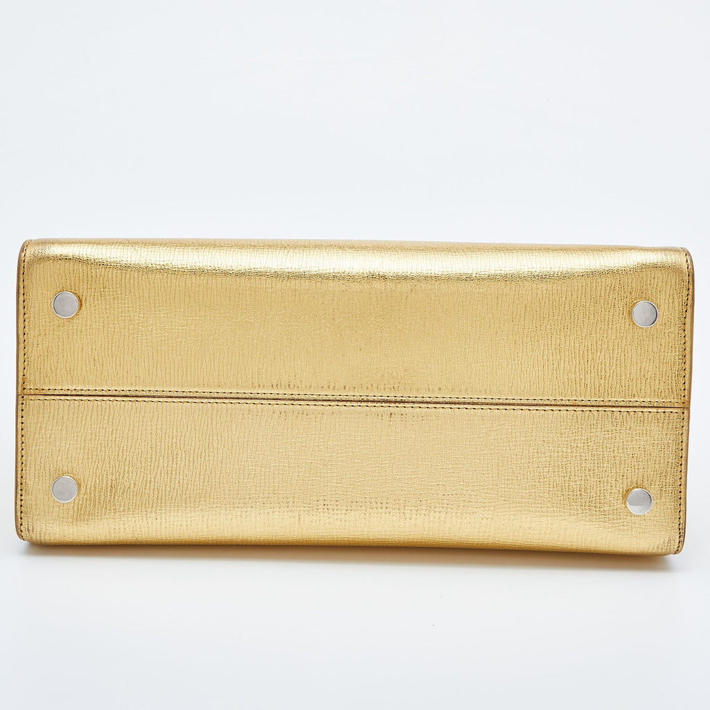 DIOR Metallic Gold Leather Medium ever Bag