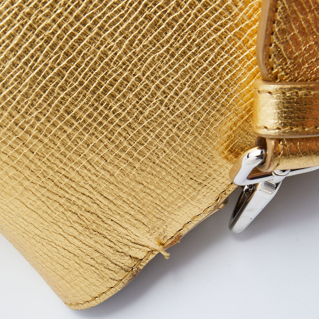 DIOR Metallic Gold Leather Medium ever Bag