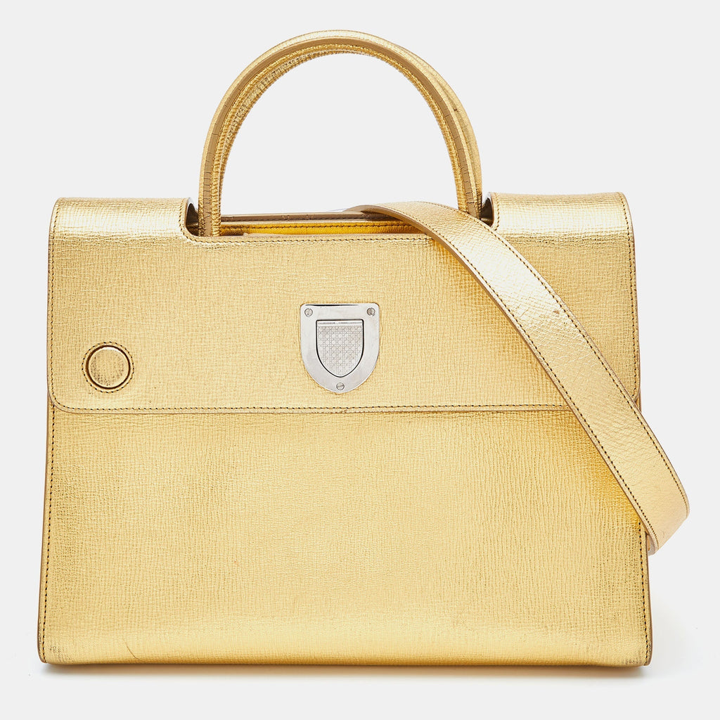 DIOR Metallic Gold Leather Medium ever Bag