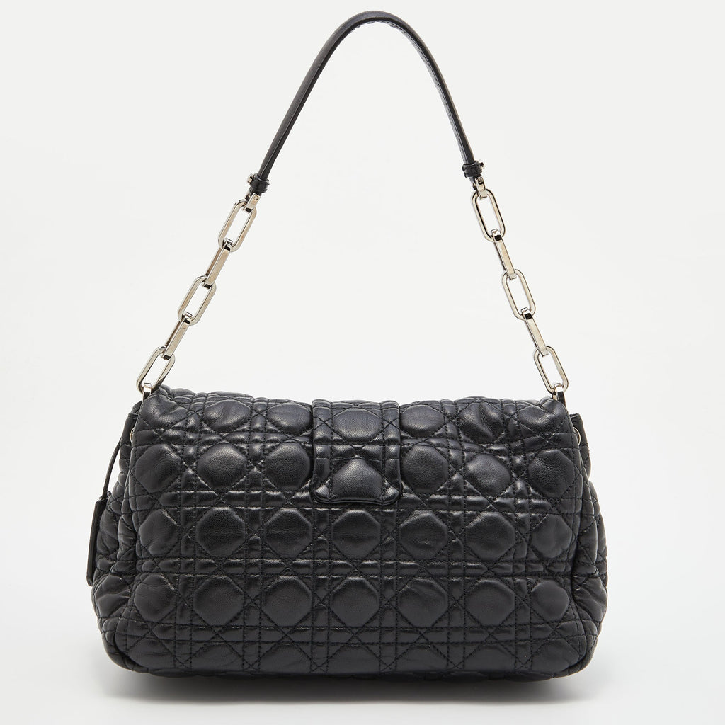 DIOR Black Cannage Leather Miss  Flap Bag