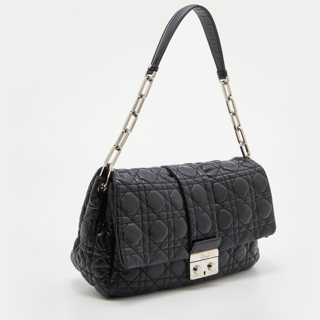 DIOR Black Cannage Leather Miss  Flap Bag