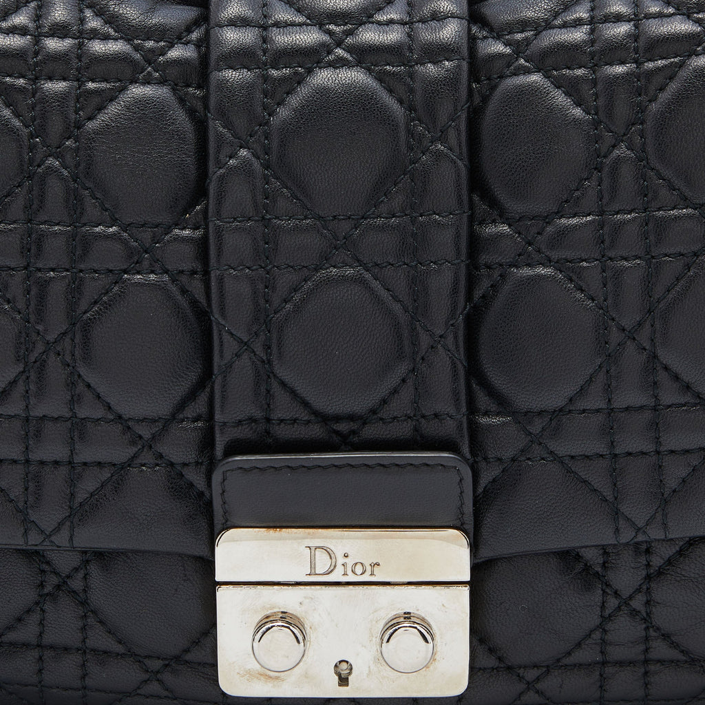 DIOR Black Cannage Leather Miss  Flap Bag