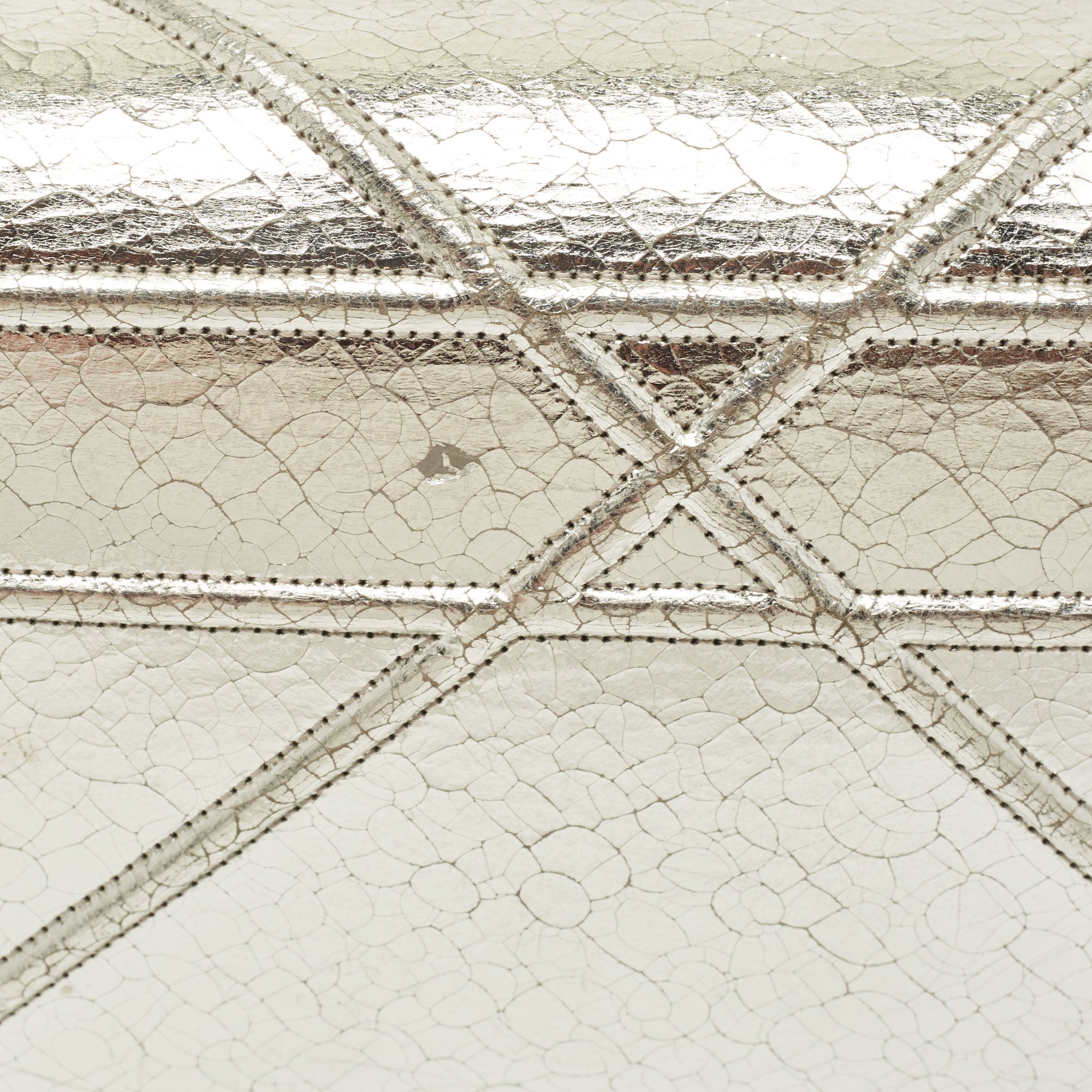 DIOR Silver Leather Medium ama Flap Shoulder Bag