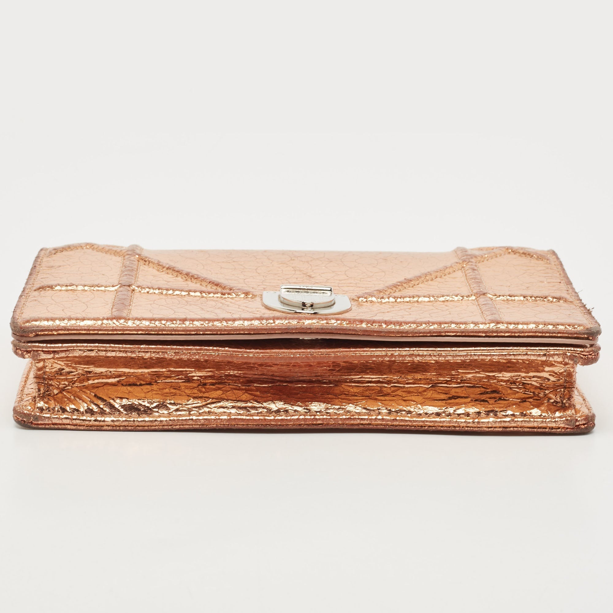 DIOR Bronze Ceramic Effect Leather ama Wallet on Chain