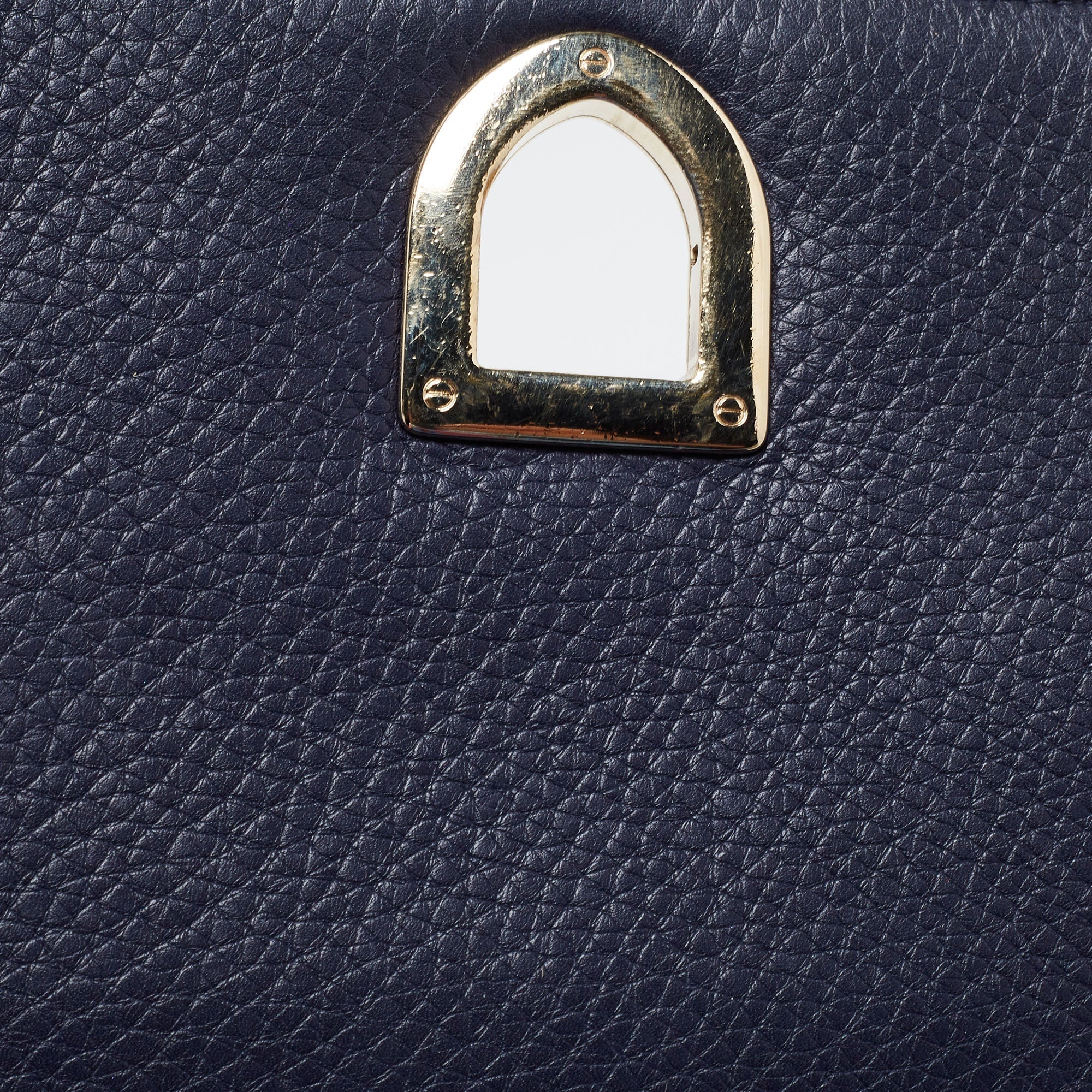DIOR Navy Blue Leather Medium ama Flap Shoulder Bag