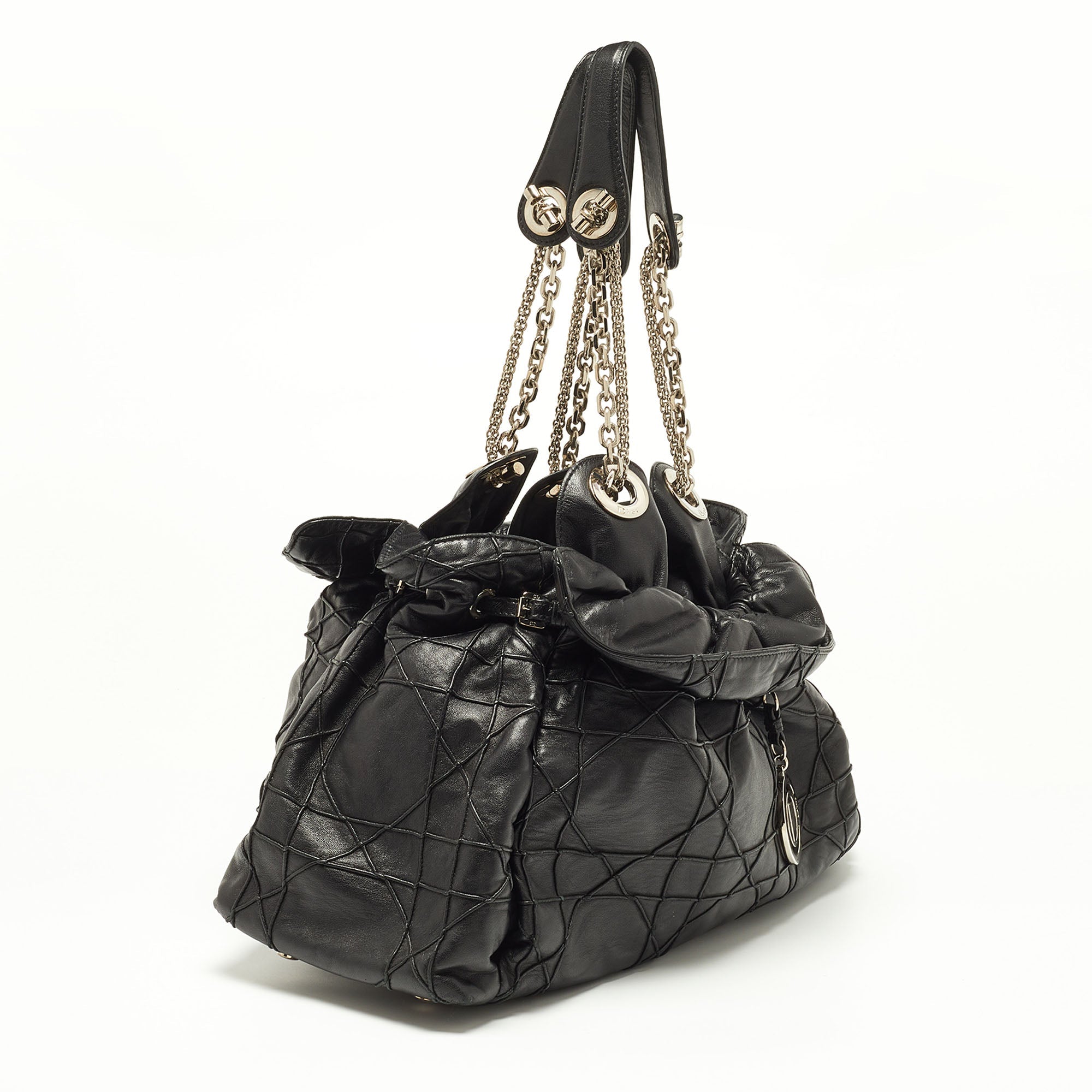 DIOR Black Cannage Leather Le Trente Shoulder Bag