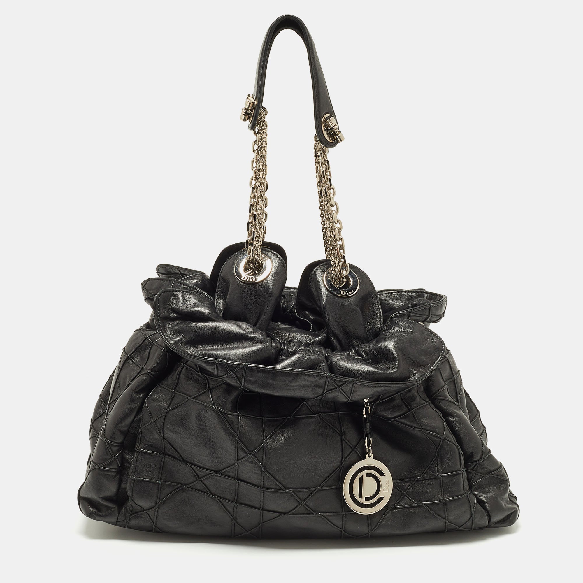 DIOR Black Cannage Leather Le Trente Shoulder Bag