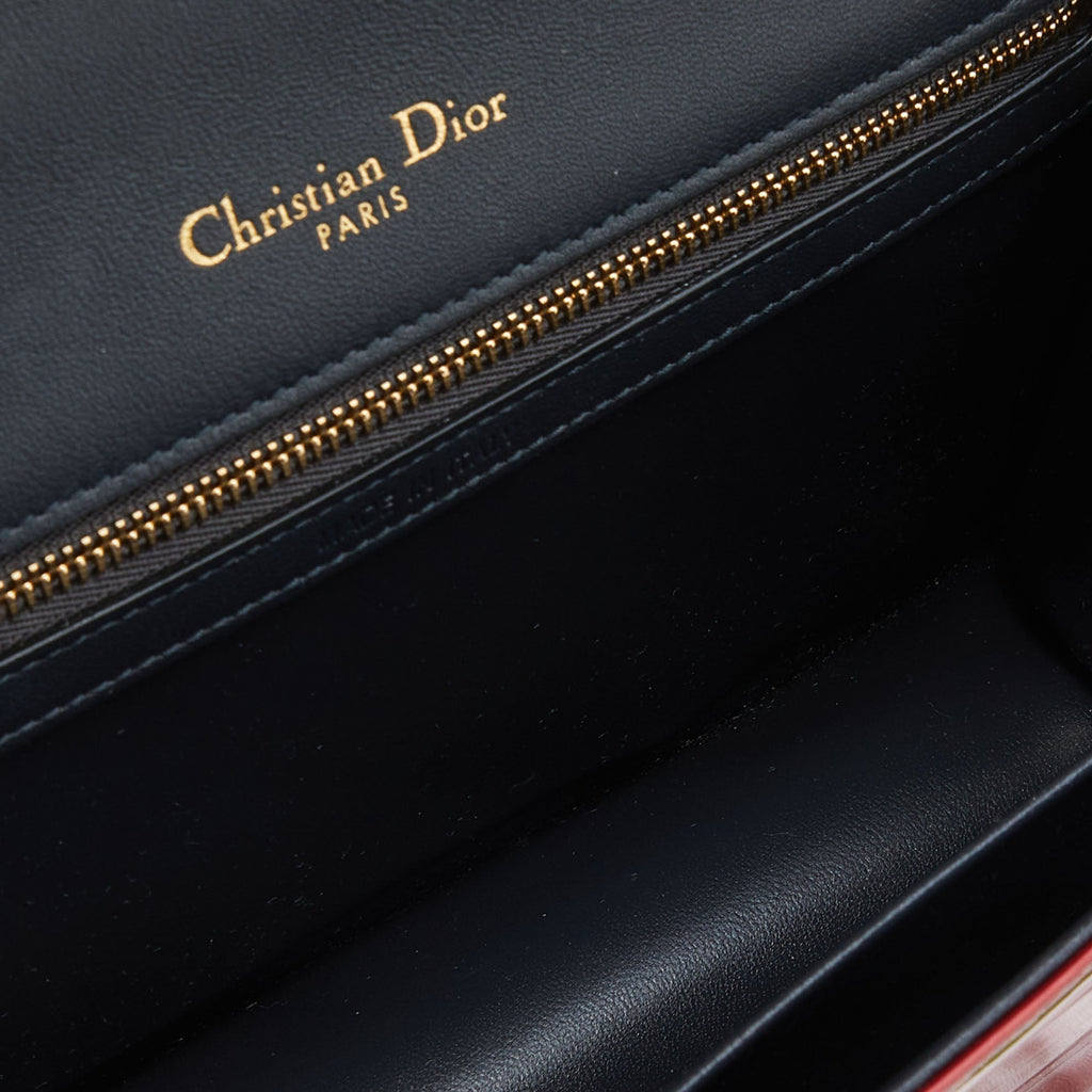 DIOR Metallic Red Micro Cannage Patent Leather Medium ama Shoulder Bag