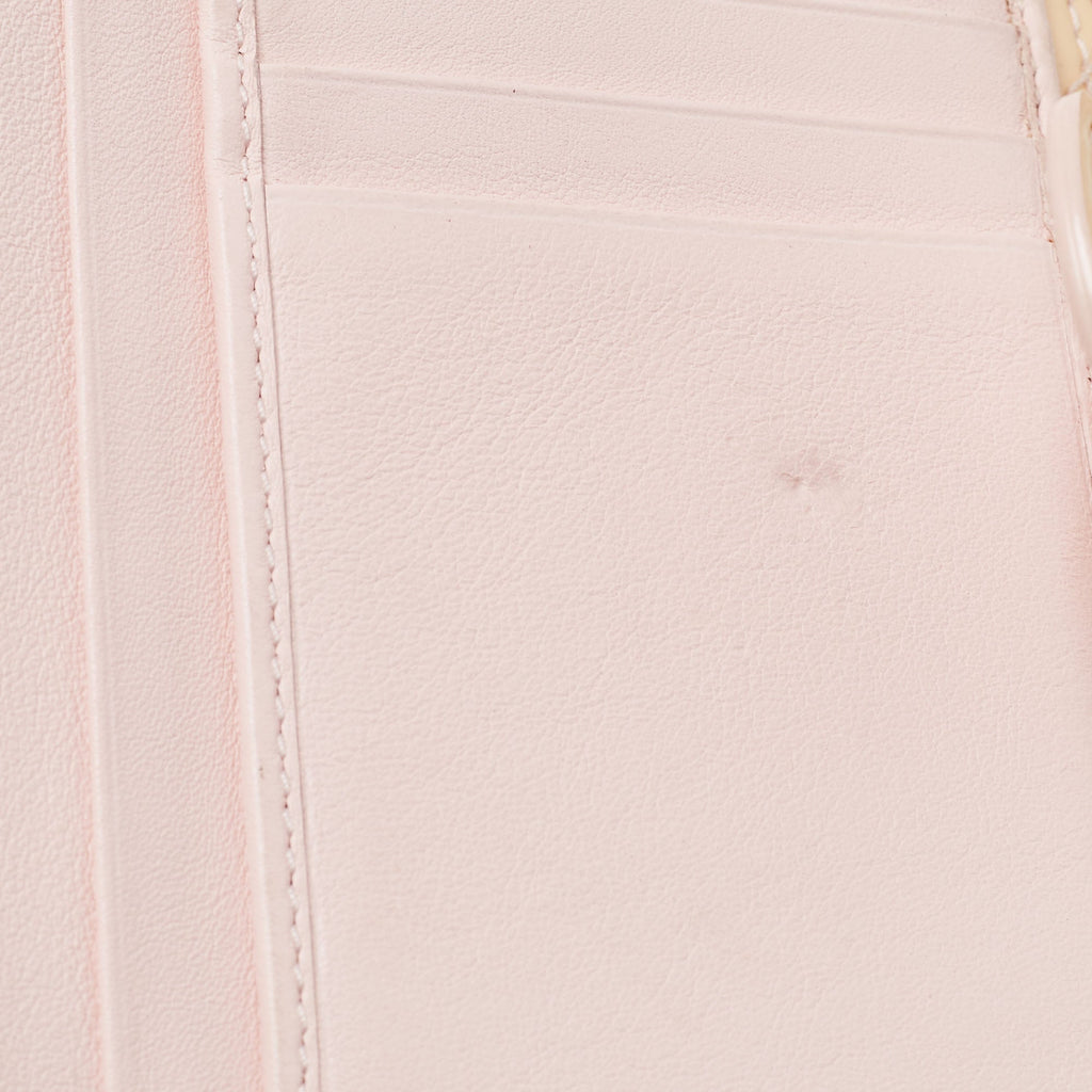 DIOR Cream Cannage Patent Leather Lady  Flap Wallet