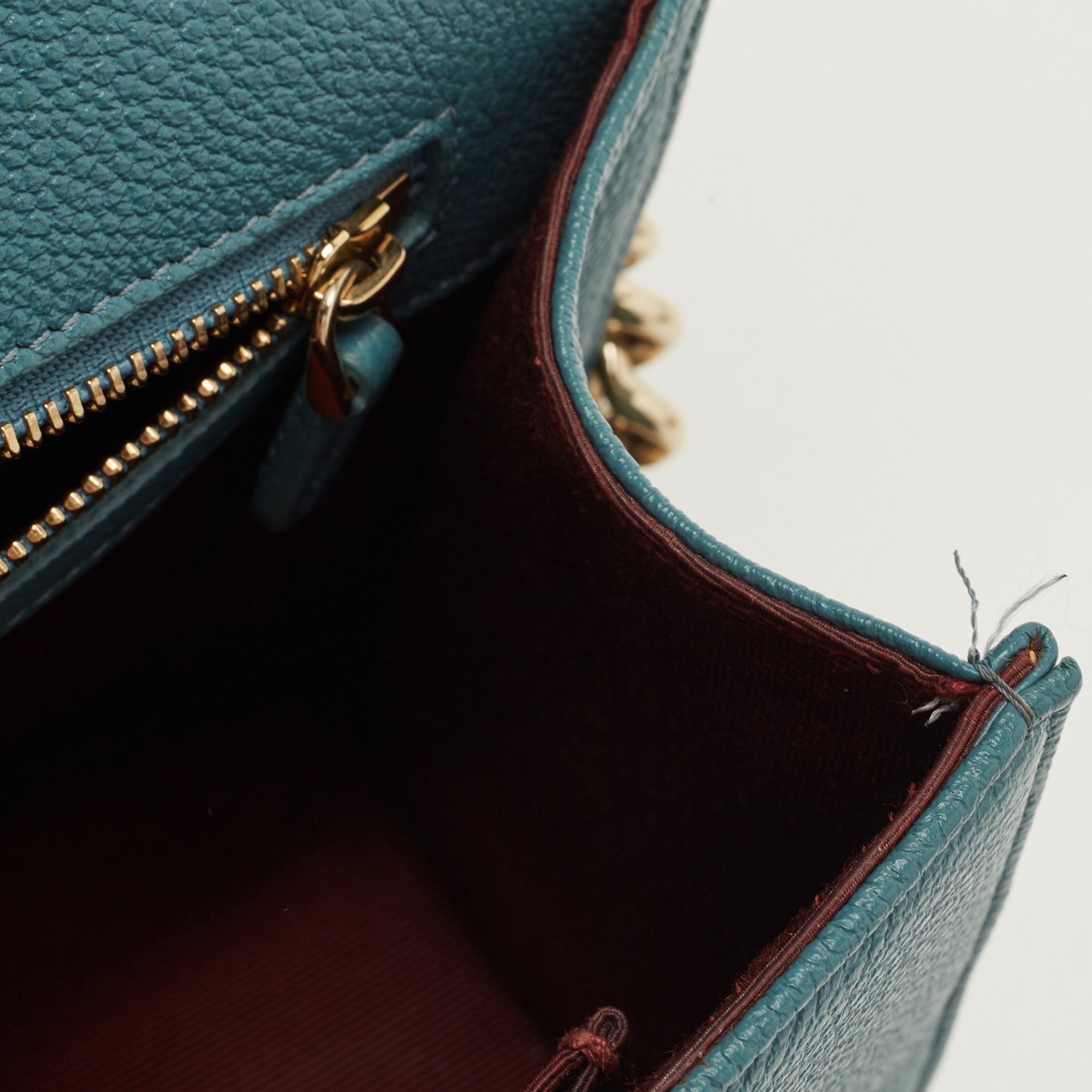 DIOR Teal Green Leather Medium ama Shoulder Bag