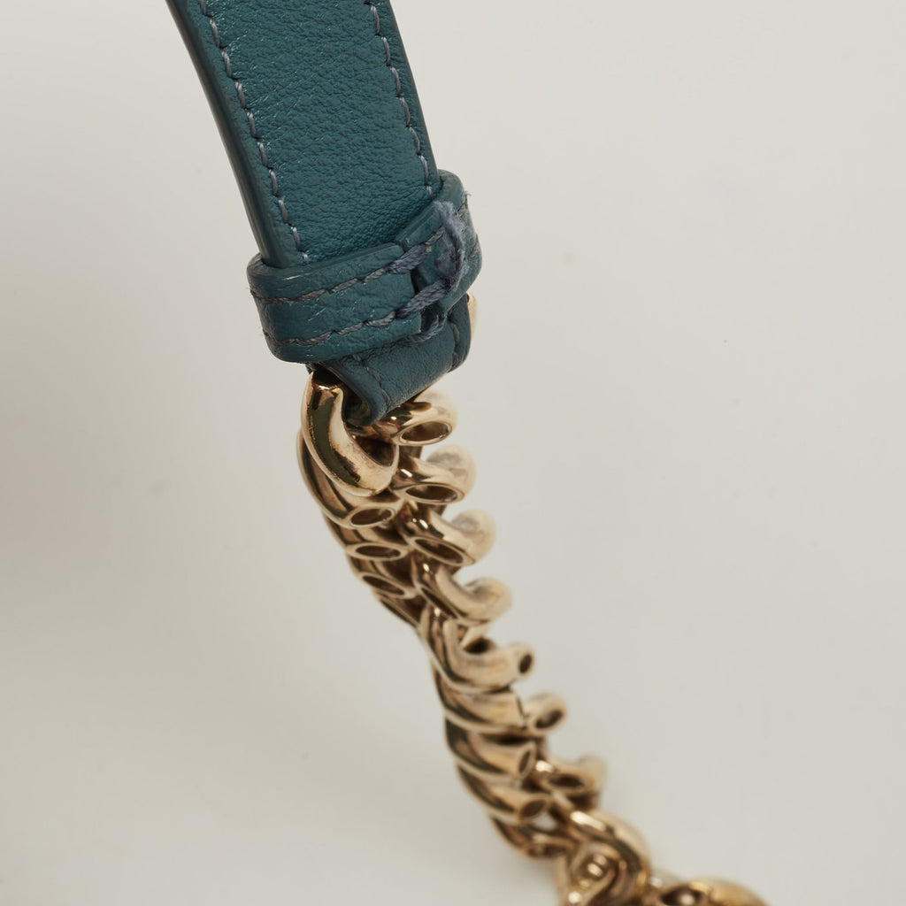 DIOR Teal Green Leather Medium ama Shoulder Bag