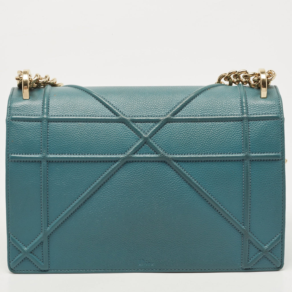 DIOR Teal Green Leather Medium ama Shoulder Bag