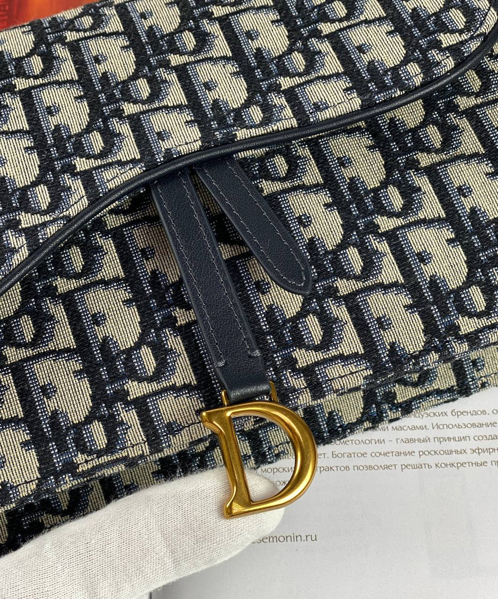 Dior SADDLE BAG Blue Oblique Jacquard