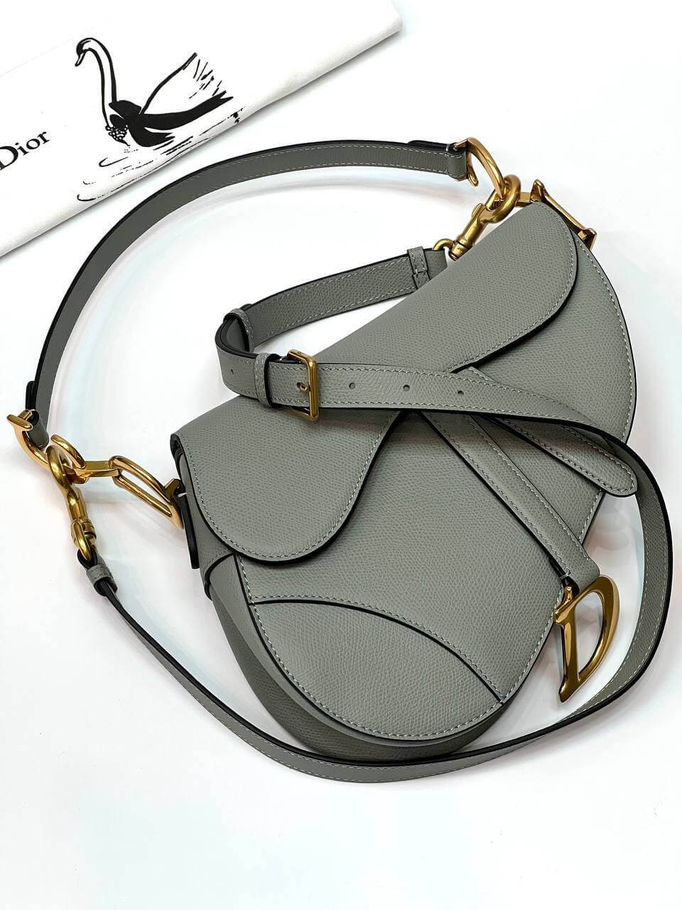 Dior SADDLE BAG Gray WITH STRAP