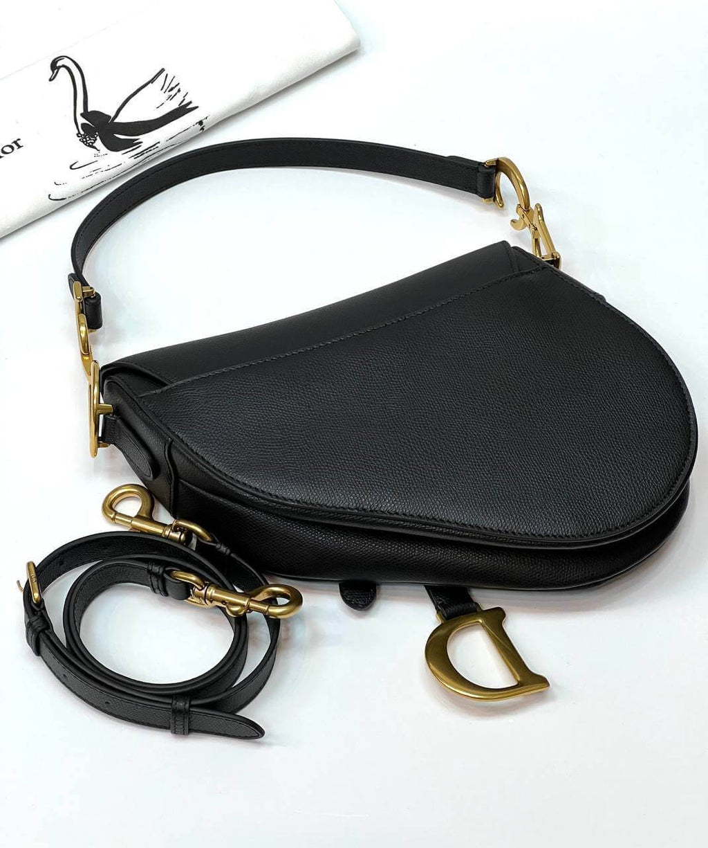 Dior SADDLE BAG black WITH STRAP