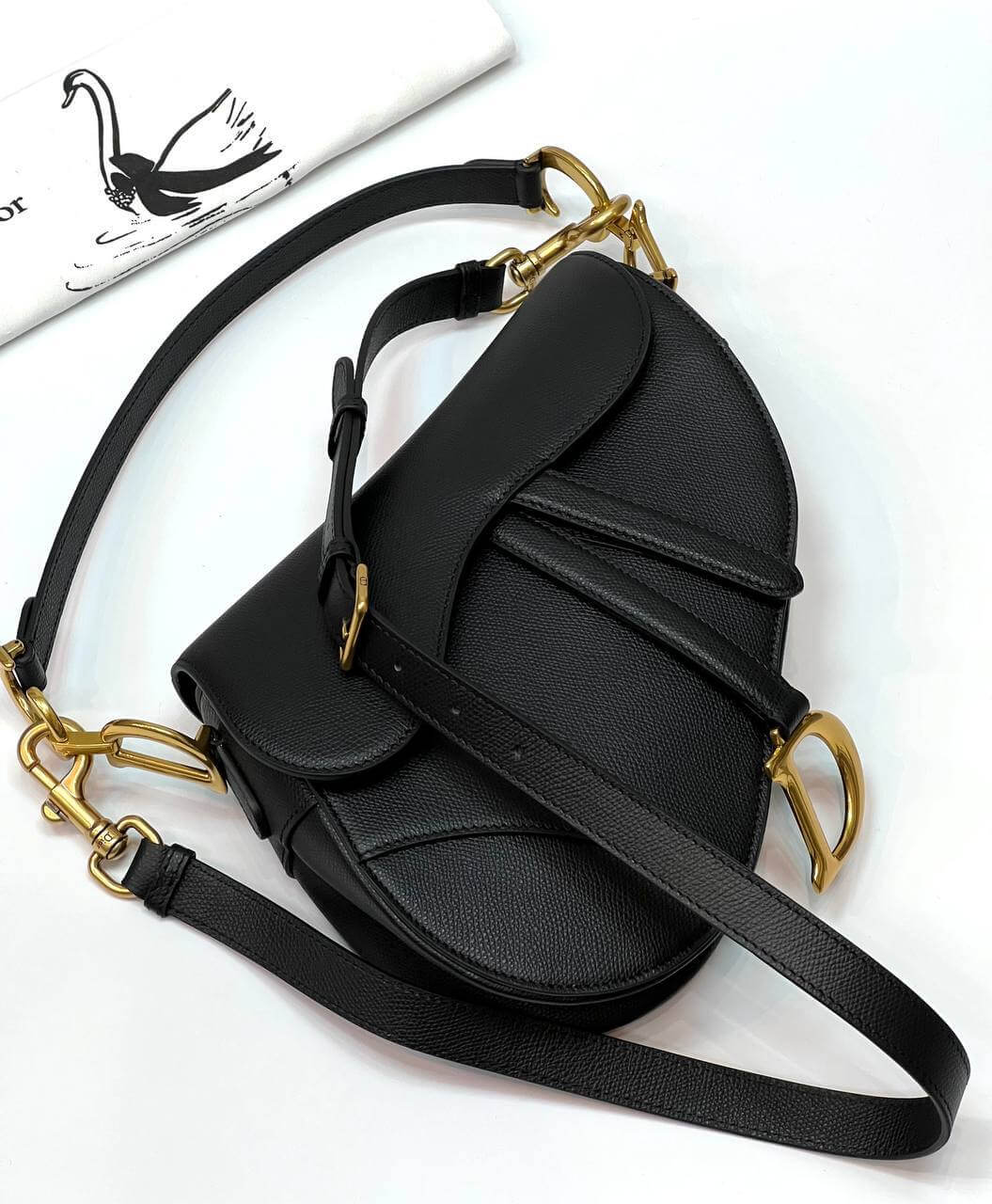 Dior SADDLE BAG black WITH STRAP