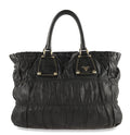 Prada Galleria Gauffre Black Leather Tote