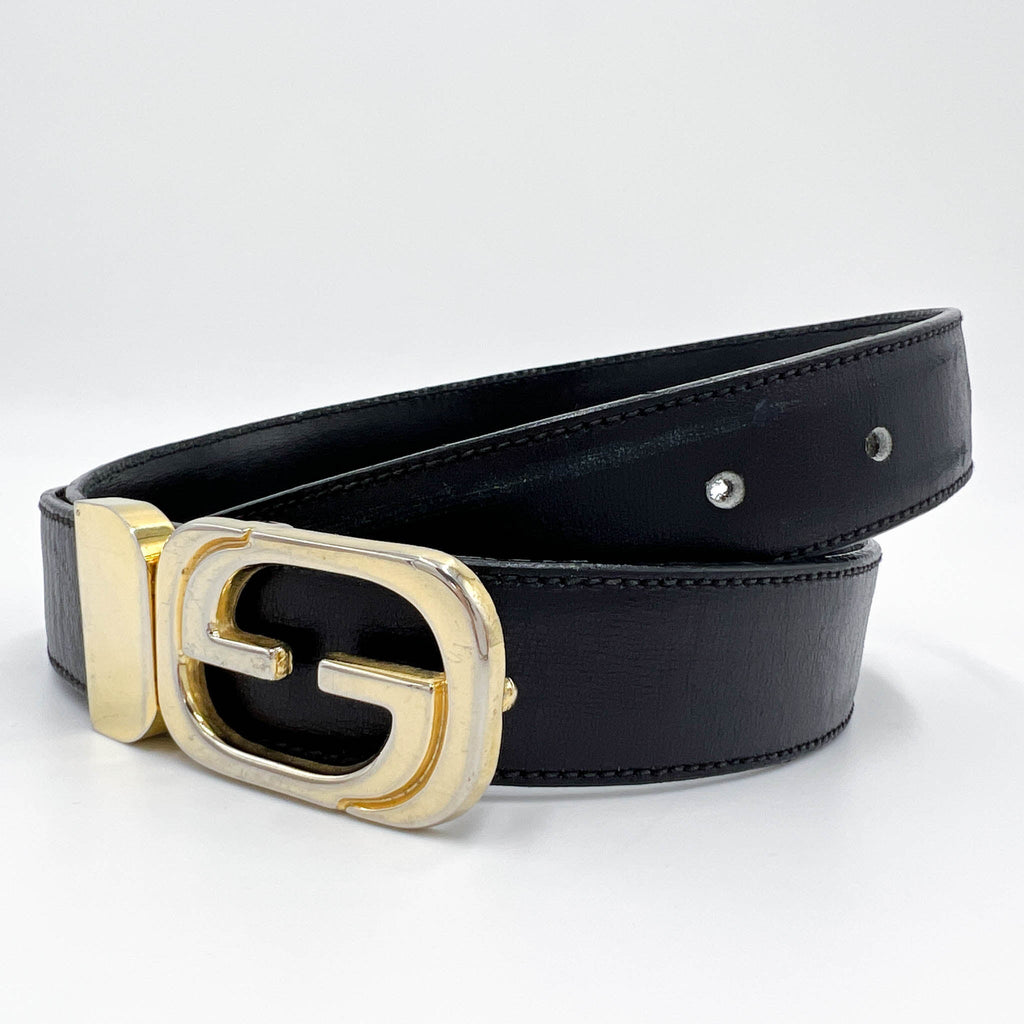 Vintage Gucci Black Leather Belt Small