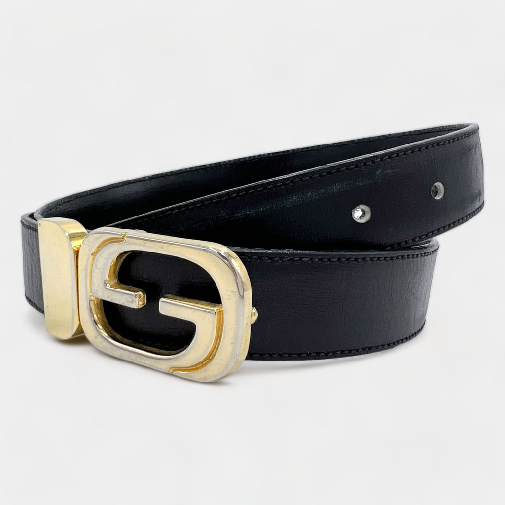 Vintage Gucci Black Leather Belt Small