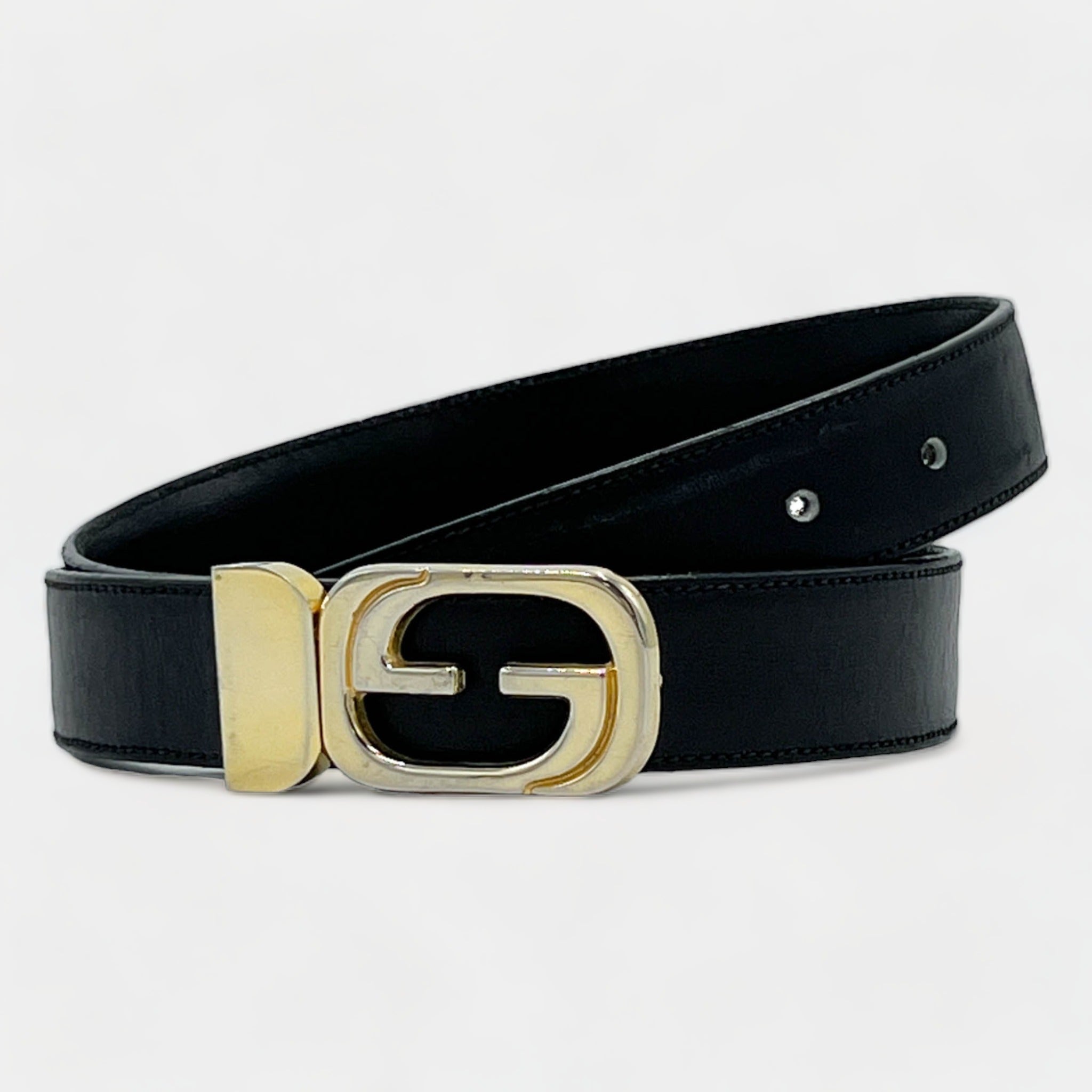 Vintage Gucci Black Leather Belt Small