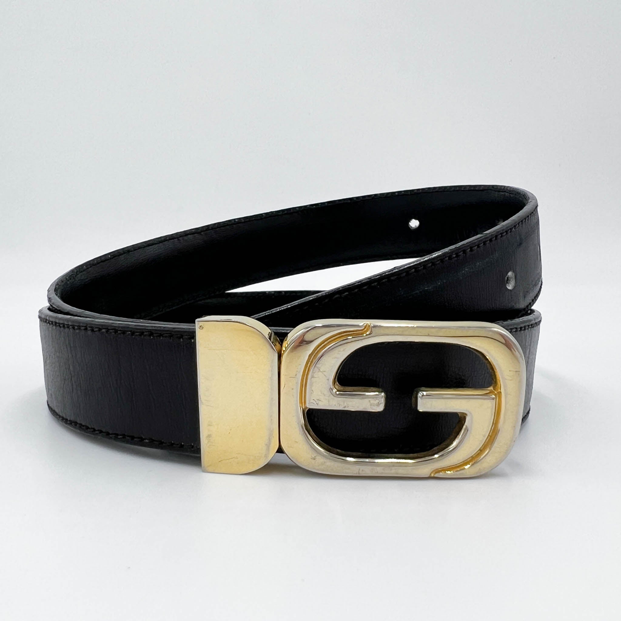 Vintage Gucci Black Leather Belt Small