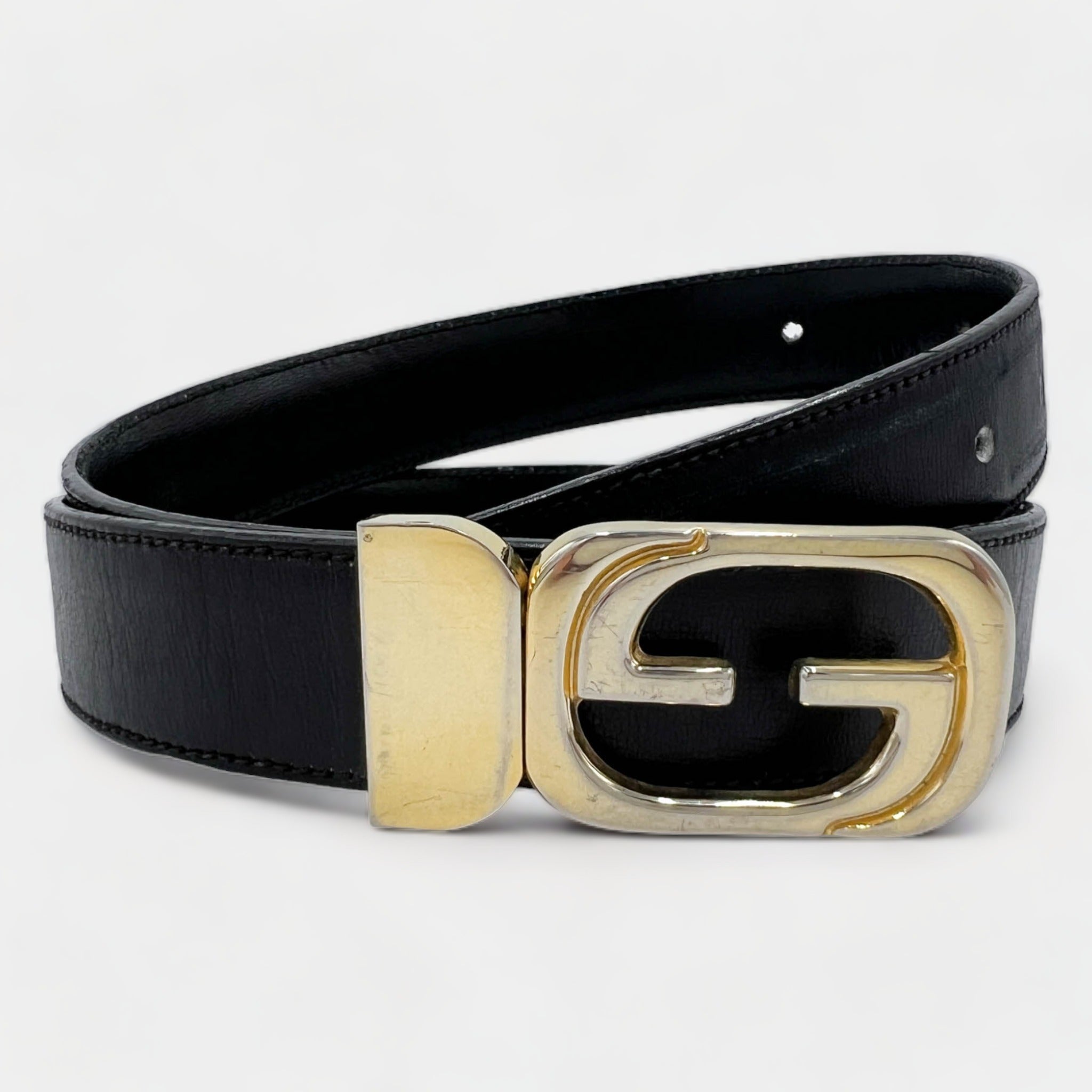 Vintage Gucci Black Leather Belt Small