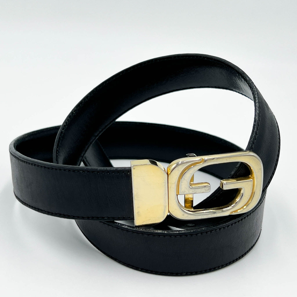 Vintage Gucci Black Leather Belt Small