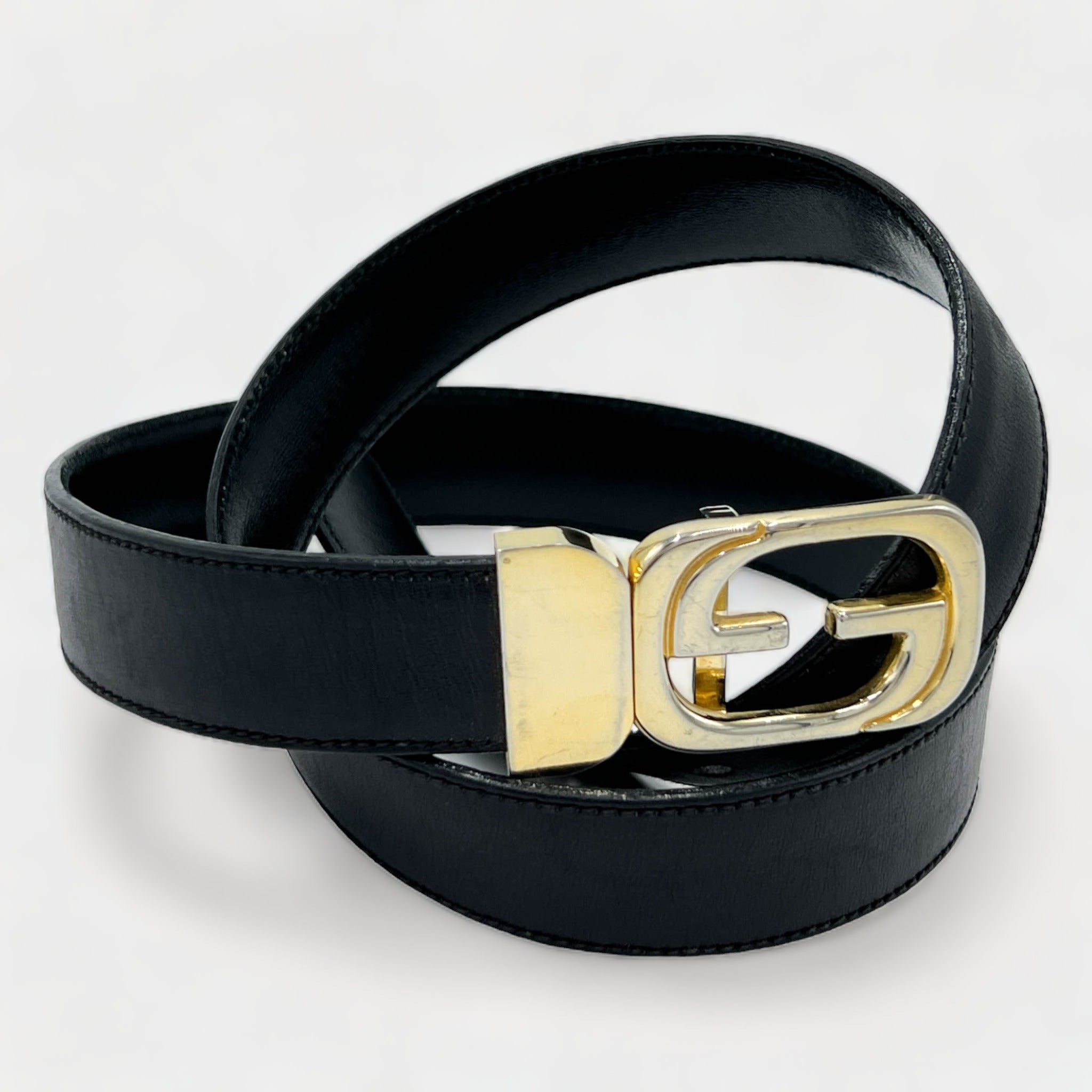 Vintage Gucci Black Leather Belt Small