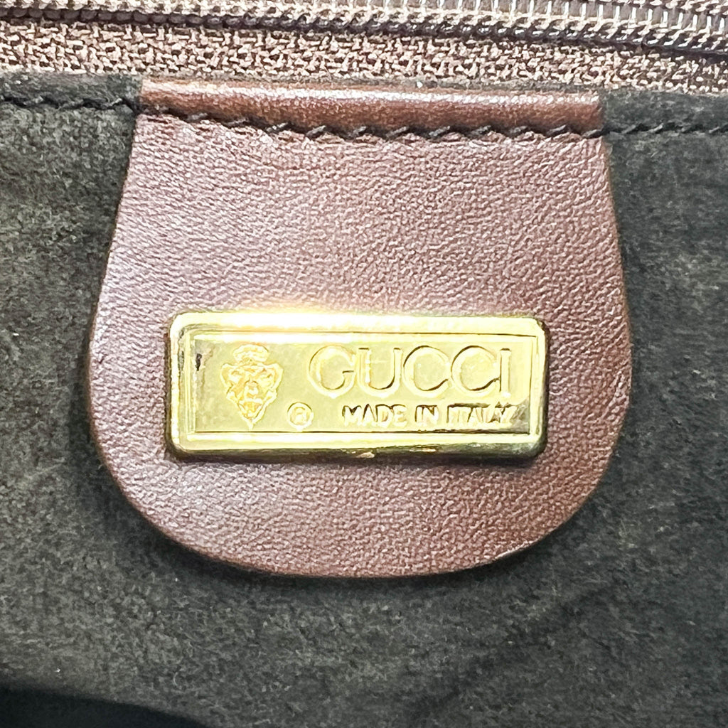 Vintage Gucci Brown Leather Drawstring Bucket Bag