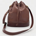 Vintage Gucci Brown Leather Drawstring Bucket Bag