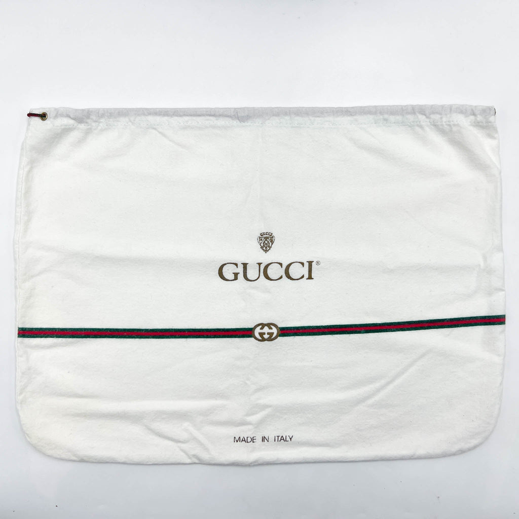 Gucci Vintage 1990s Black GG GG Jacquard & Brown Leather Satchel Crossbody Bag