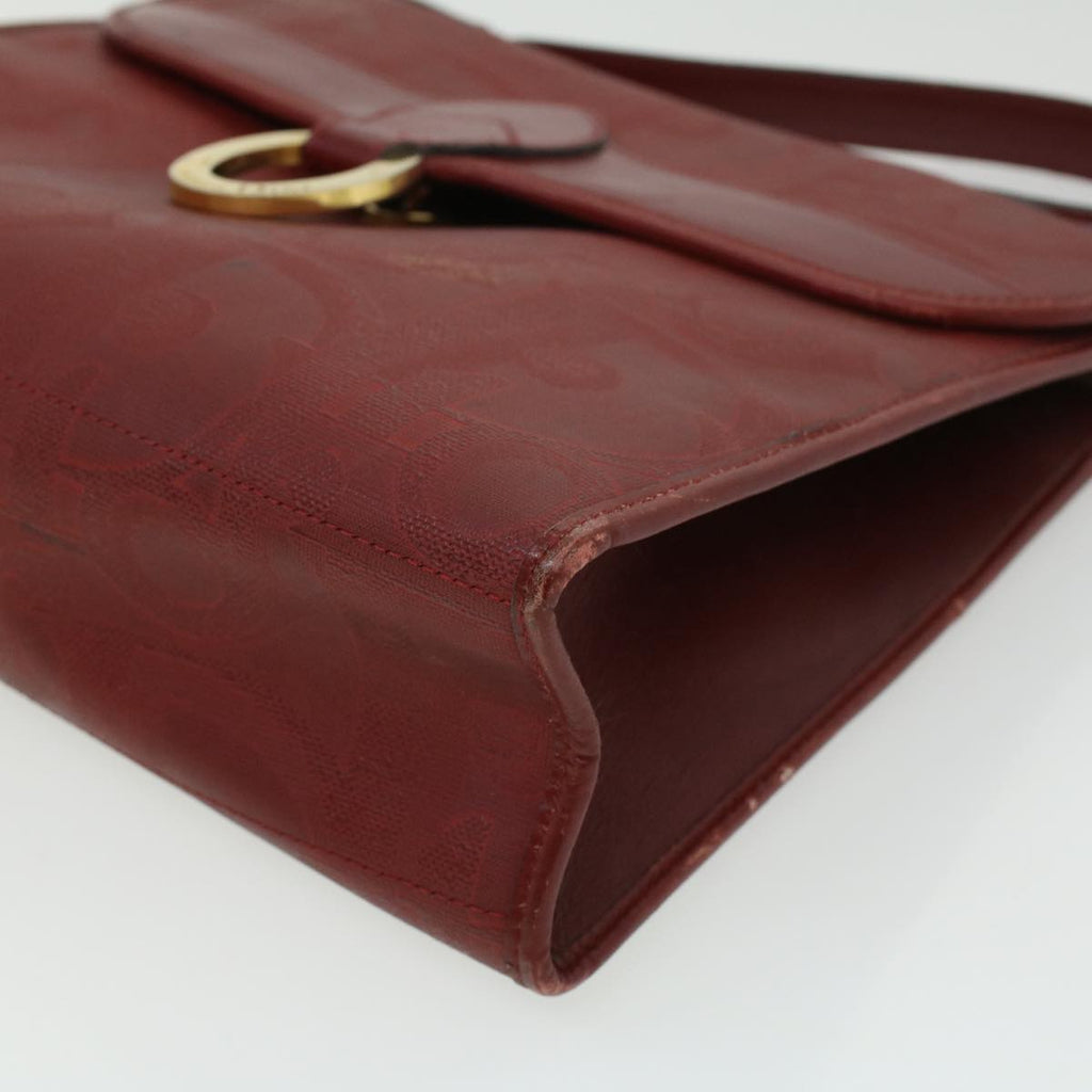 CHRISTIAN DIOR Trotter Canvas Hand Bag Red Auth rd3836