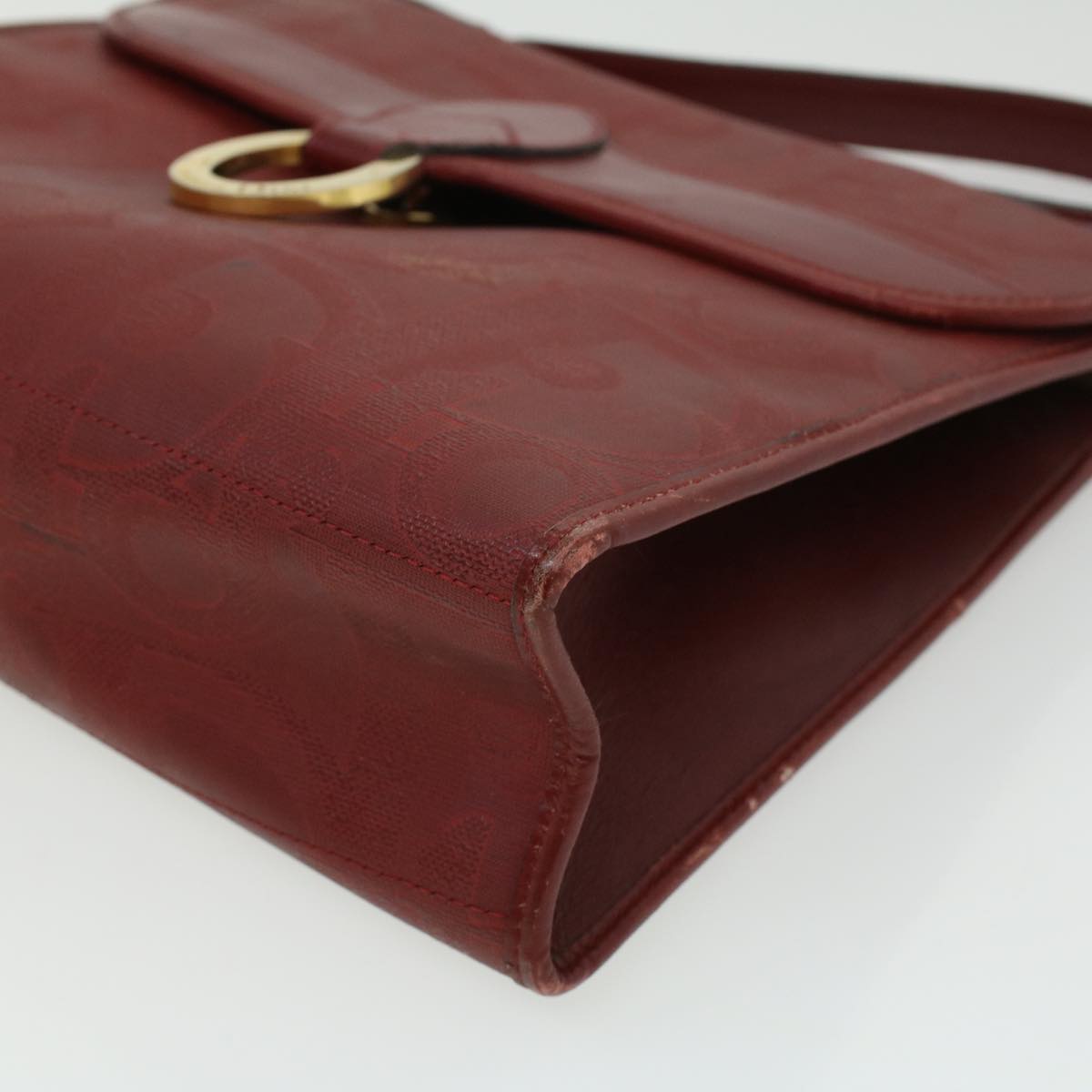CHRISTIAN DIOR Trotter Canvas Hand Bag Red Auth rd3836