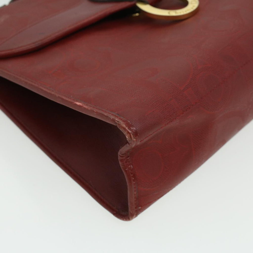 CHRISTIAN DIOR Trotter Canvas Hand Bag Red Auth rd3836