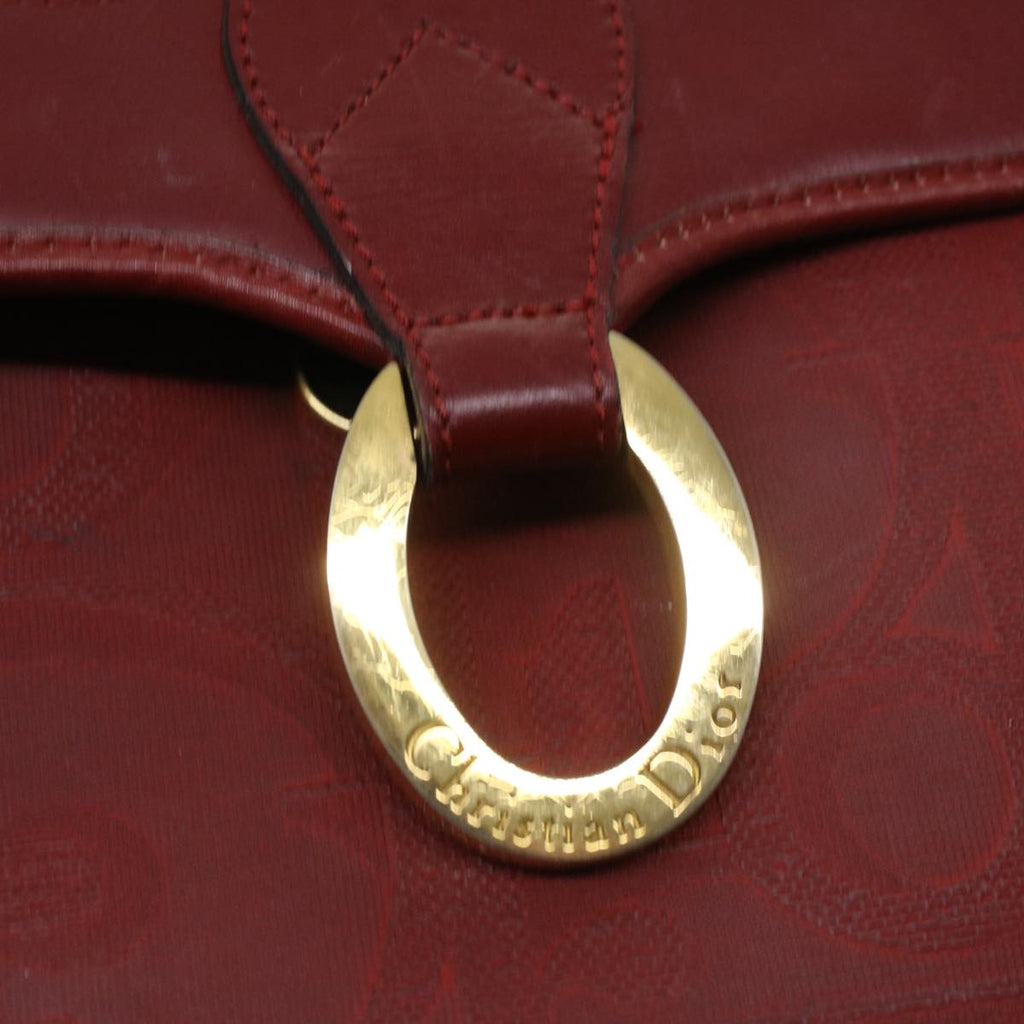CHRISTIAN DIOR Trotter Canvas Hand Bag Red Auth rd3836