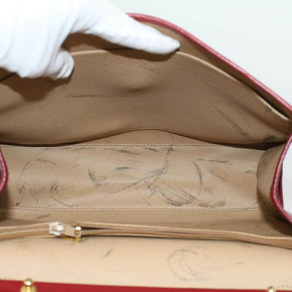CHRISTIAN DIOR Trotter Canvas Hand Bag Red Auth rd3836