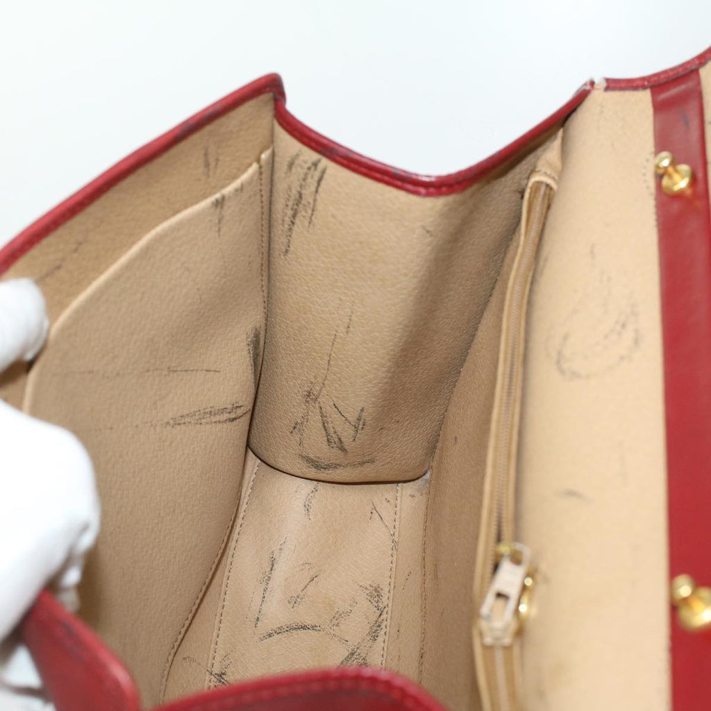 CHRISTIAN DIOR Trotter Canvas Hand Bag Red Auth rd3836