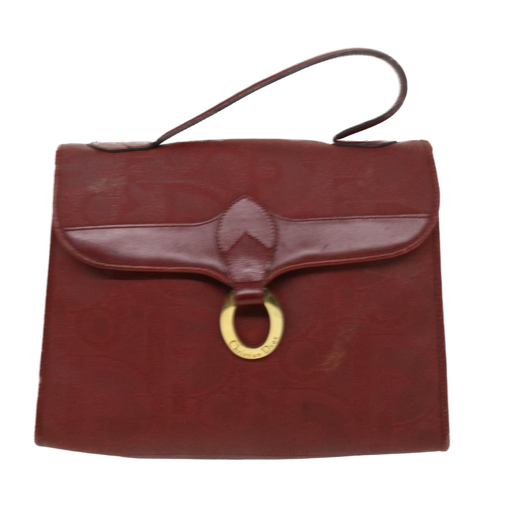 CHRISTIAN DIOR Trotter Canvas Hand Bag Red Auth rd3836