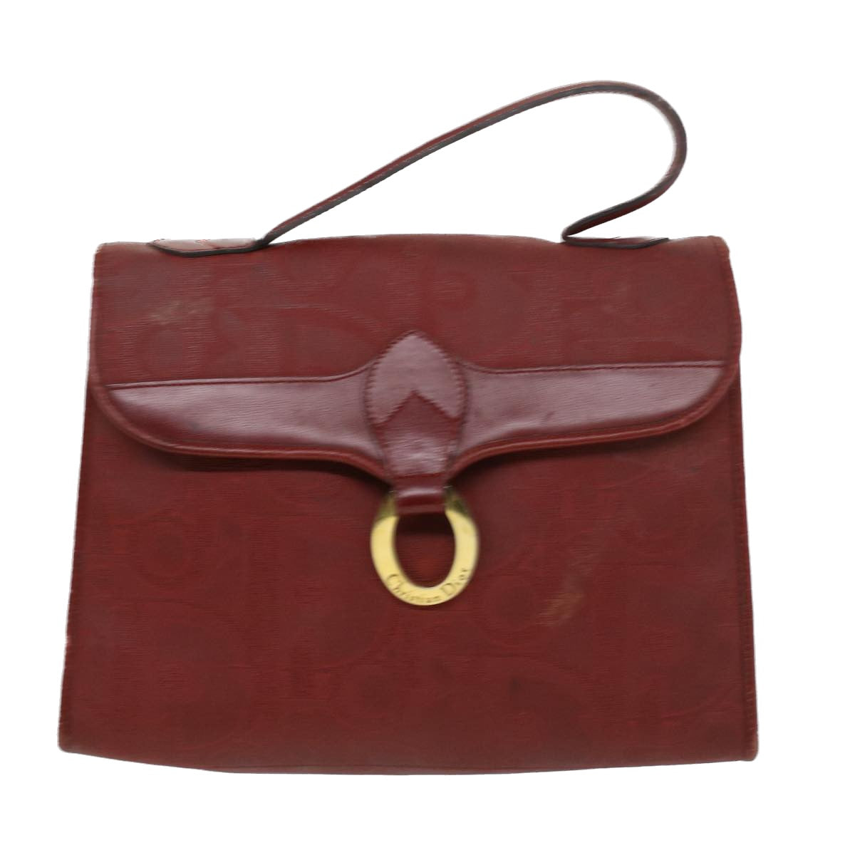 CHRISTIAN DIOR Trotter Canvas Hand Bag Red Auth rd3836
