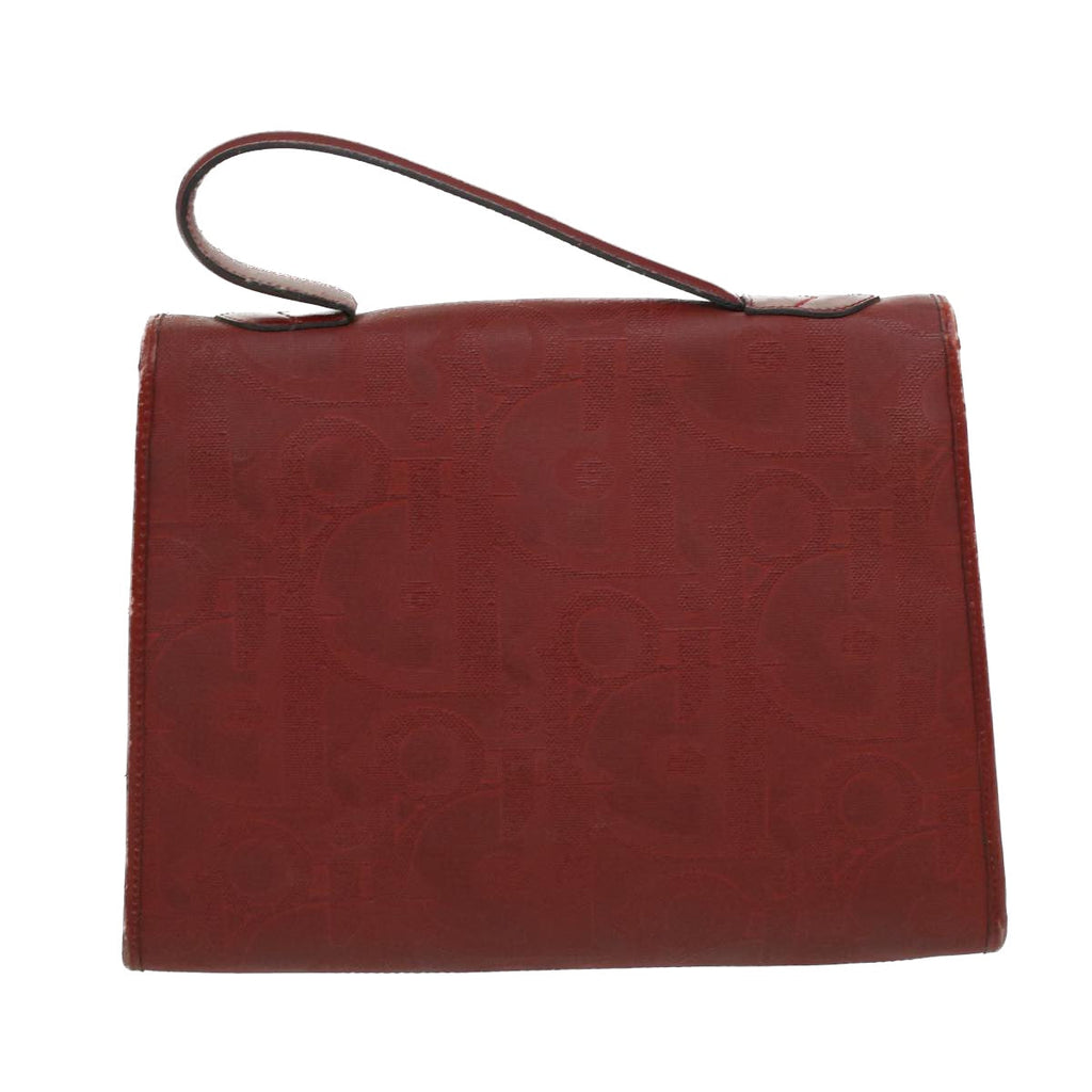 CHRISTIAN DIOR Trotter Canvas Hand Bag Red Auth rd3836