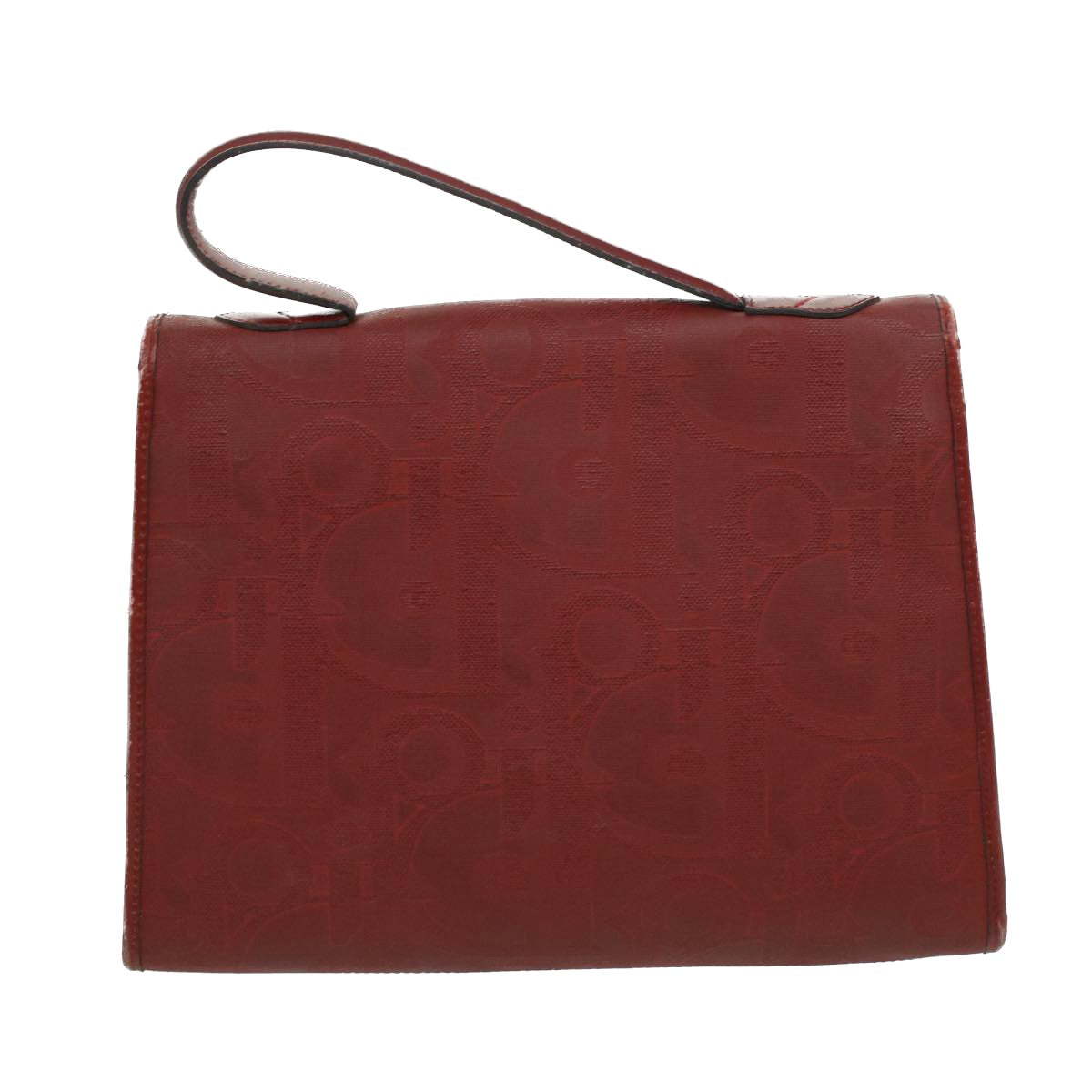CHRISTIAN DIOR Trotter Canvas Hand Bag Red Auth rd3836