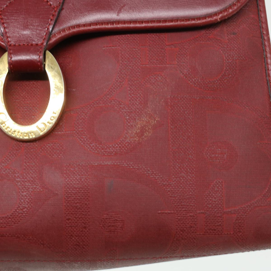 CHRISTIAN DIOR Trotter Canvas Hand Bag Red Auth rd3836