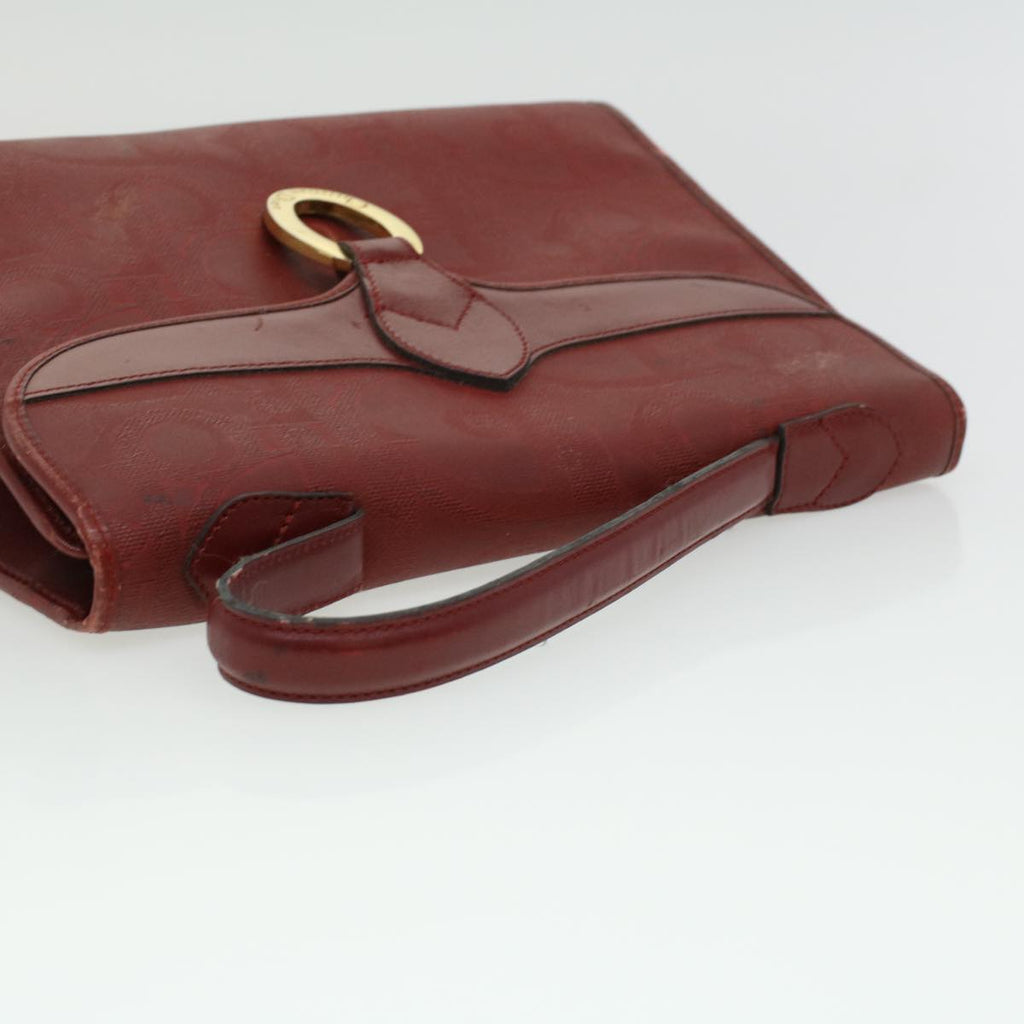 CHRISTIAN DIOR Trotter Canvas Hand Bag Red Auth rd3836