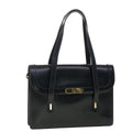 CHRISTIAN DIOR Shoulder Bag Leather Navy Auth rd4751