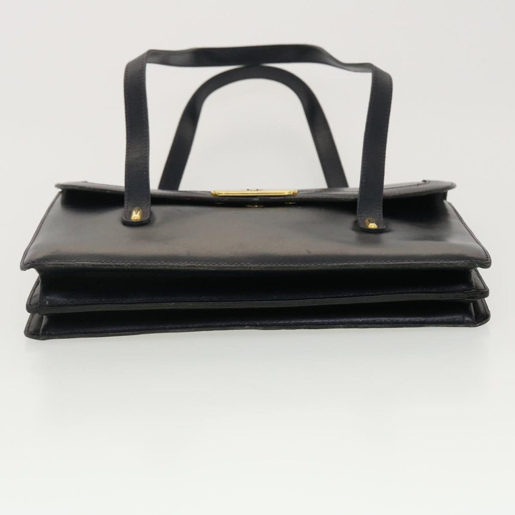 CHRISTIAN DIOR Shoulder Bag Leather Navy Auth rd4751