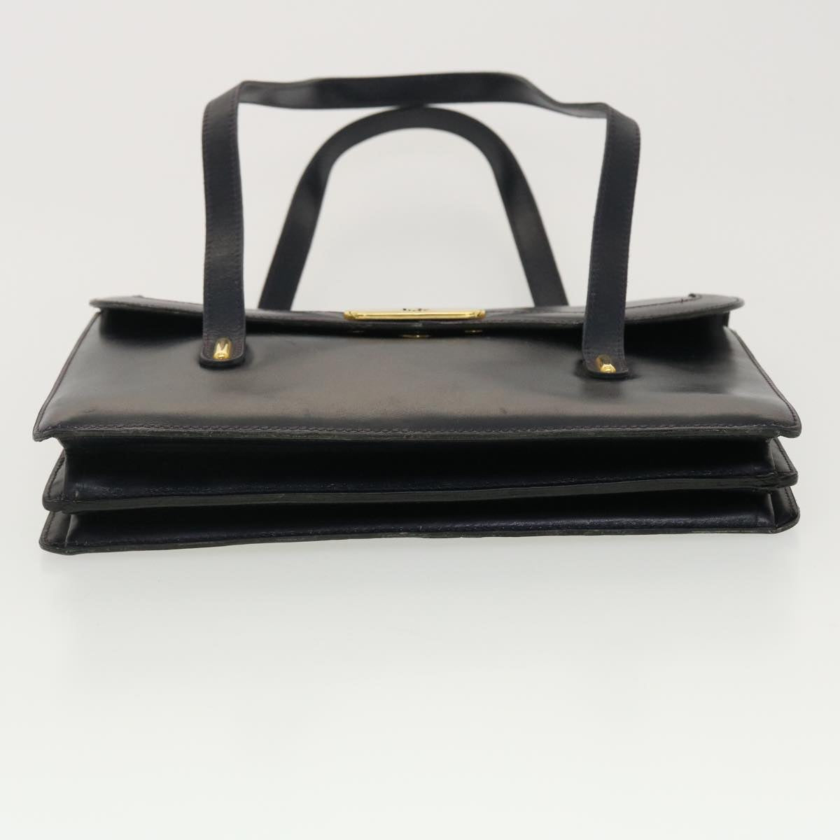 CHRISTIAN DIOR Shoulder Bag Leather Navy Auth rd4751