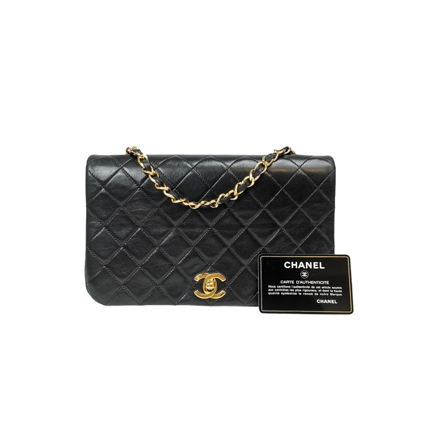 Chanel Full Flap Bag Black Lambskin Gold