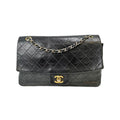 Chanel Single Rounded Flap Medium Black Lambskin Gold