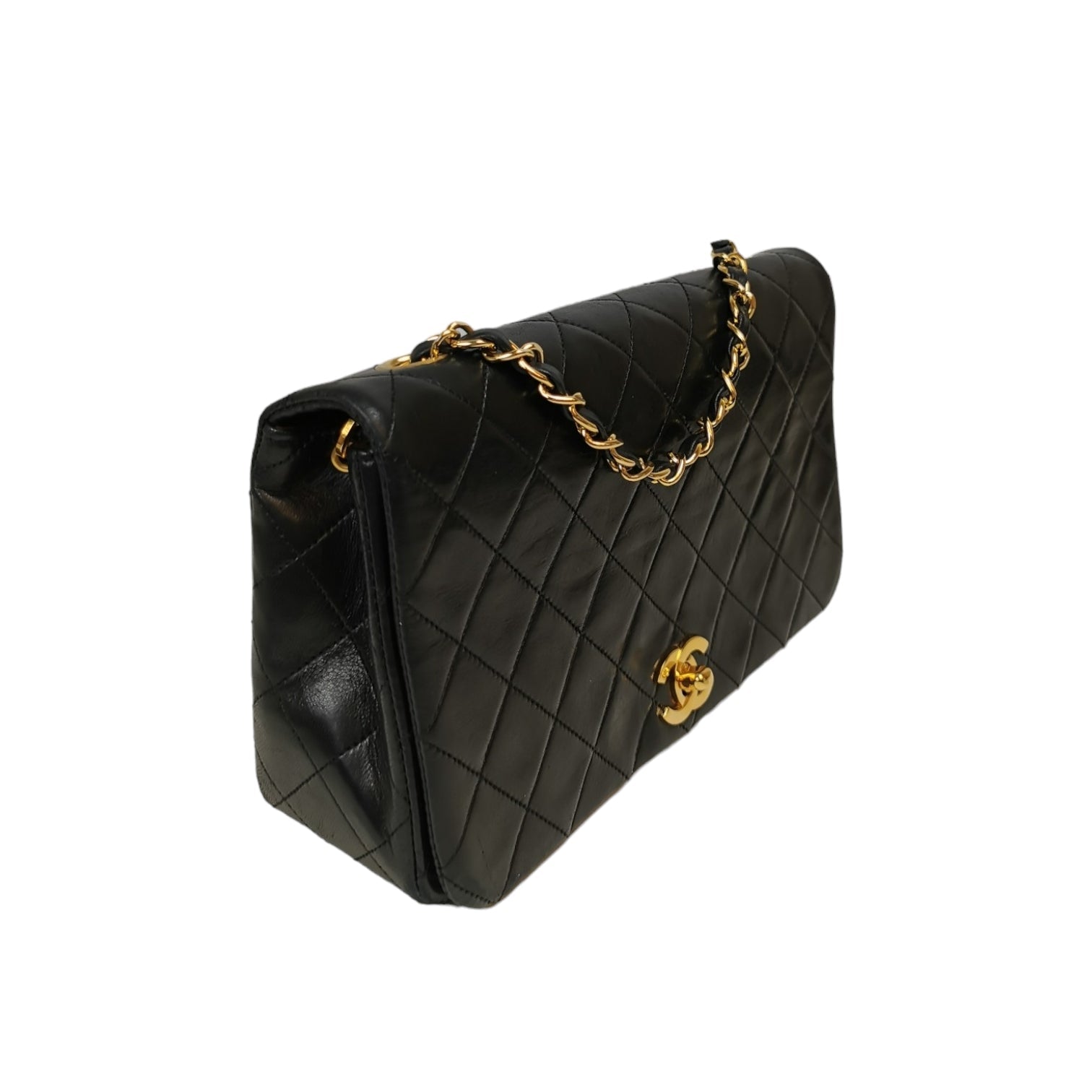 Chanel Full Flap Bag Black Lambskin Gold